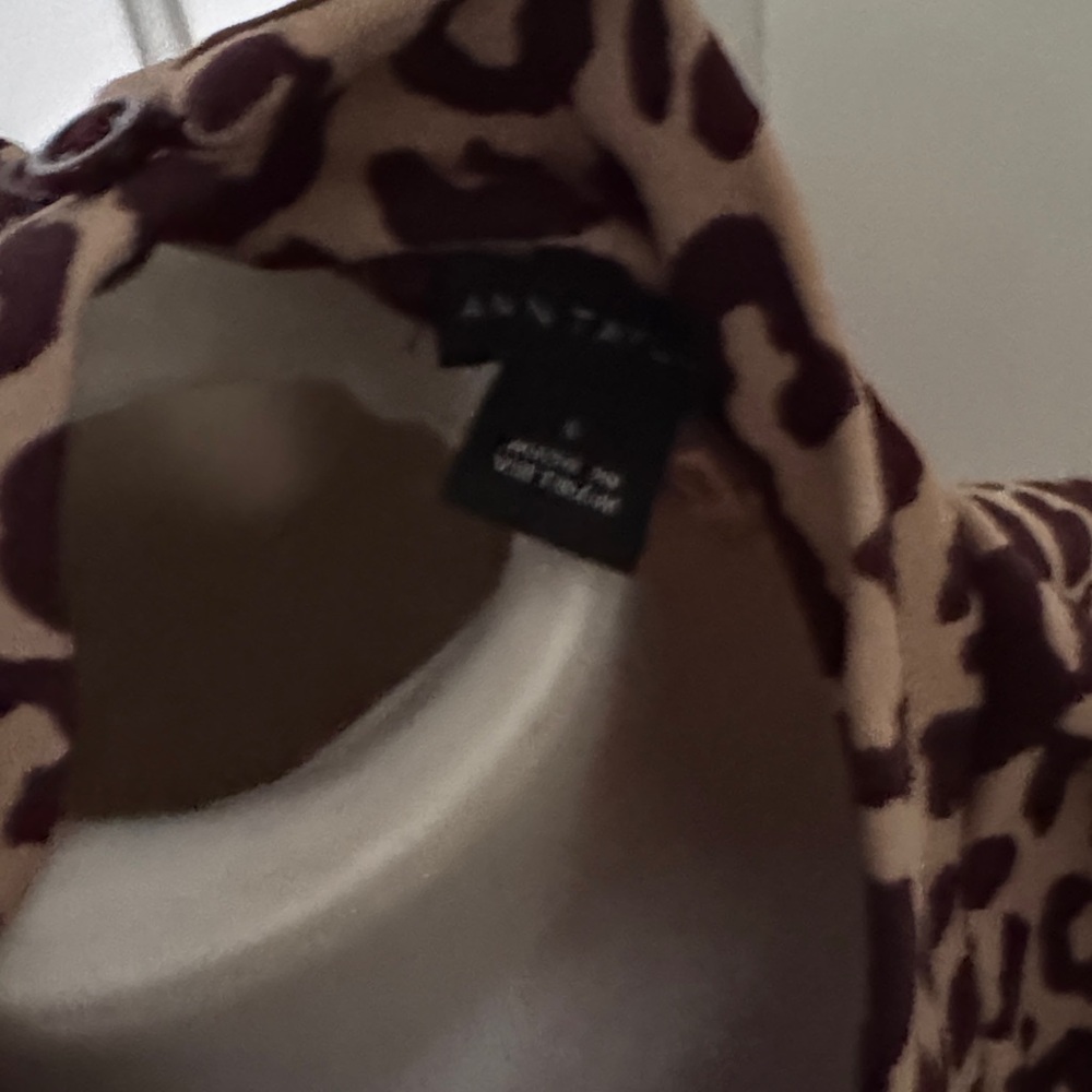 Ann Taylor Brown Leopard Print Blouse - Picture 6 of 6
